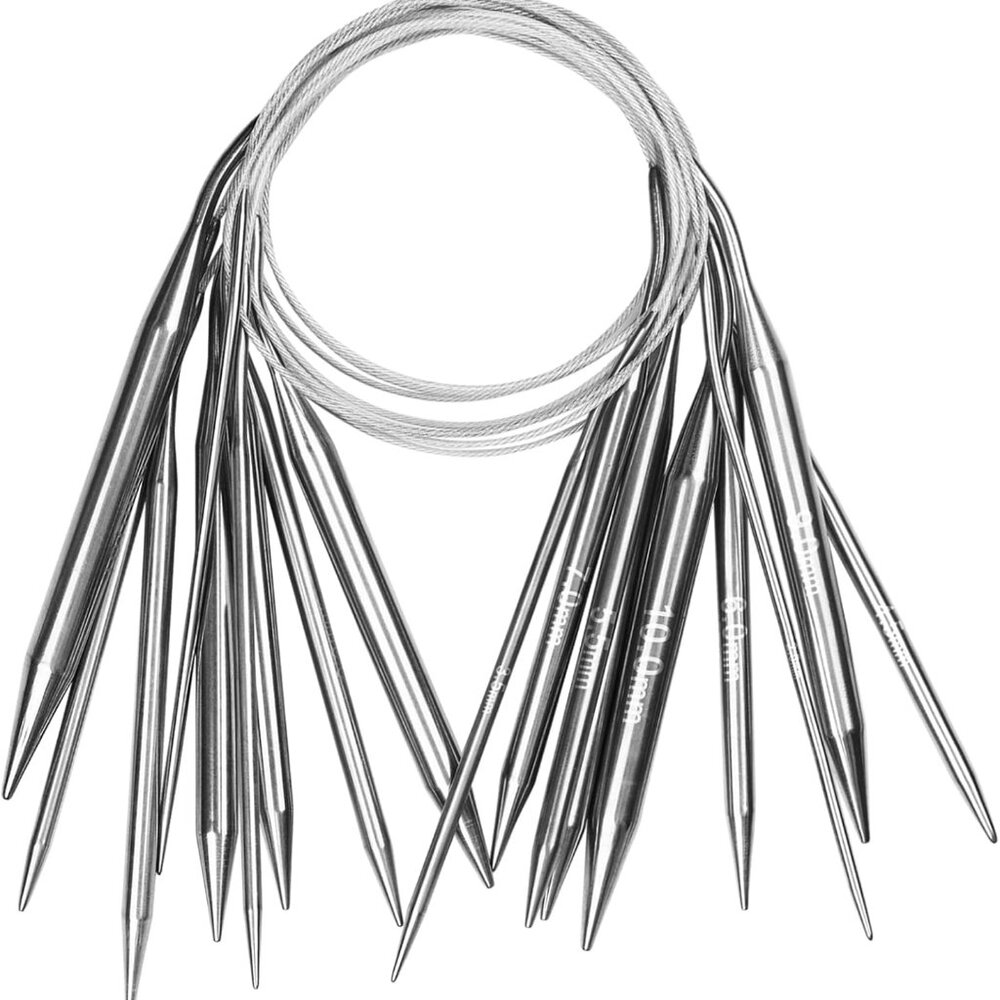 New Circular Knitting Needles Set, Stainless Steel Knitting Needles Round Knitti